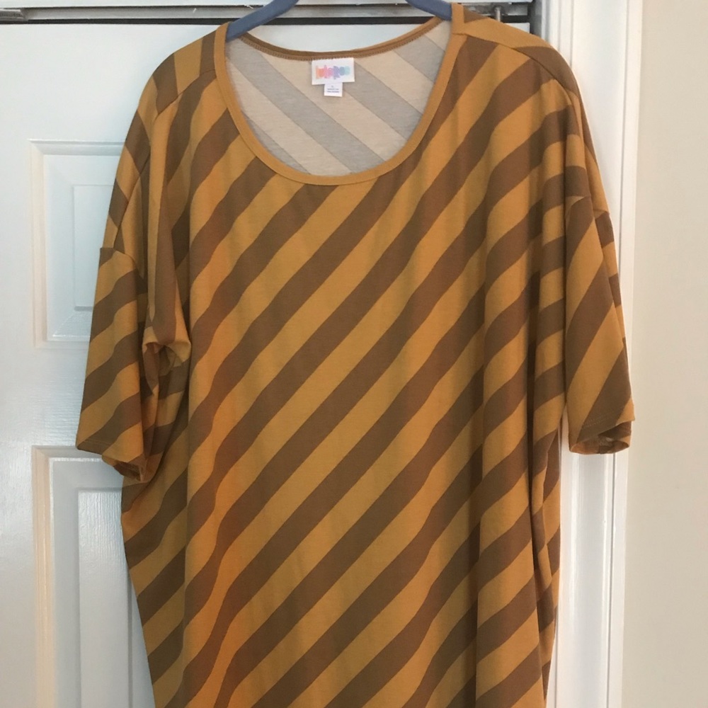 Lularoe Irma Tunic gold and tan, size Large